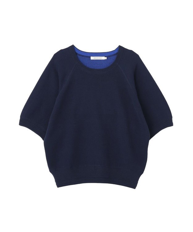AMERICAN HOLIC バイカラースウェットライクニット Navy