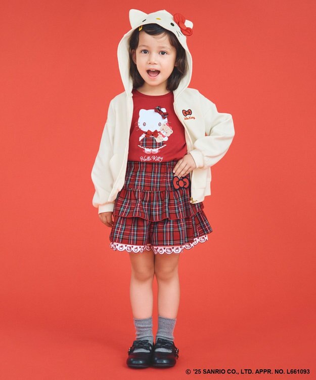 ANY KIDS 【ハローキティ×ANY KIDS】チェックキュロット レッド