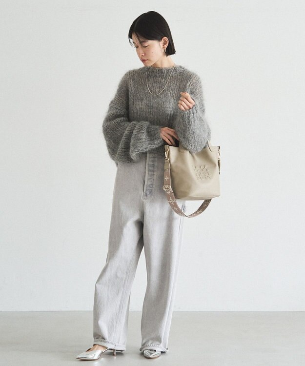 russet 《WEB限定》エンボスモノグラム ソフトレザー2WAYミニトートバッグ(CE-1672-WEB) GrayBeige