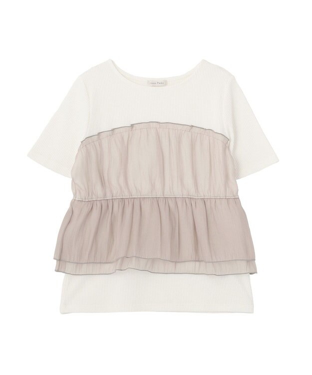 Green Parks オーガンジービスチェドッキング半袖プルオーハ Gray