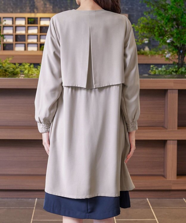 Tiaclasse タックヨーク着流しパフスリ－ブコート グレージュ