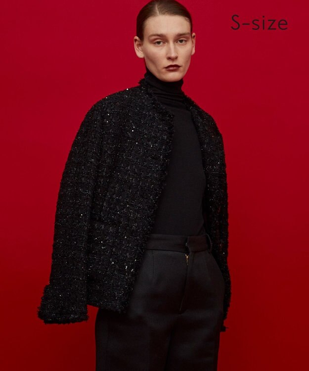 BEIGE， 【S-size】MONGE / ノーカラージャケット Black