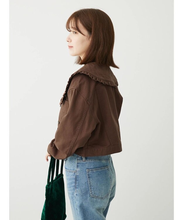 Green Parks ・Ｄｏｕｂｌｅ　Ｆｌａｇｓ　フリルカラージャケット Brown