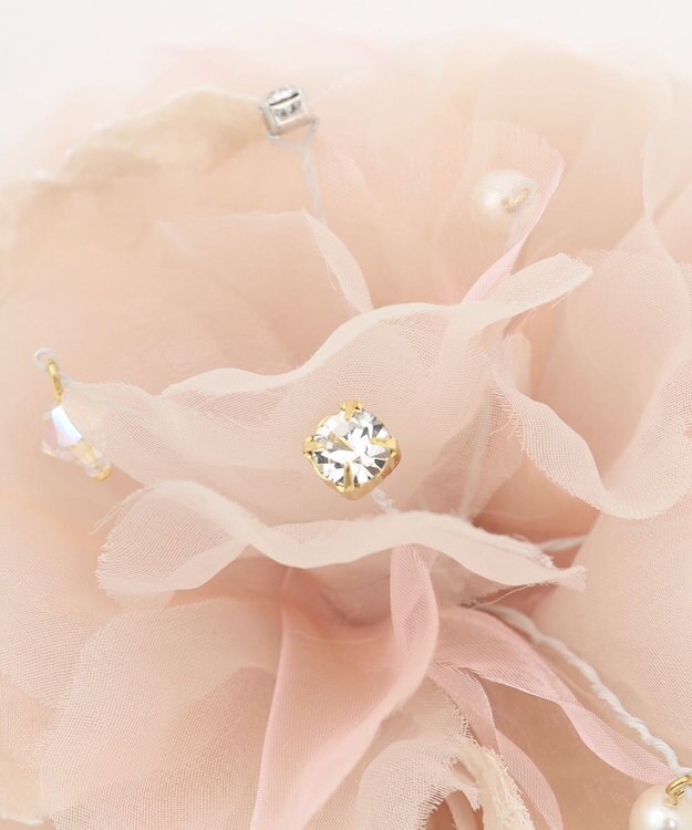 ANY SIS 【チャーム付き】エアリーフラワー コサージュ ピンク