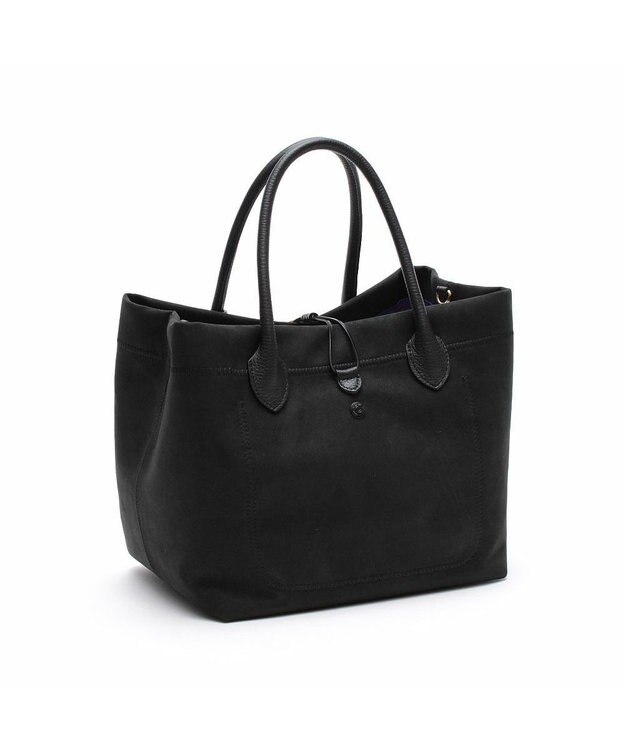 A.D.M.J. 【ファブリック】スエードプラス/マーキスショルダーストラップ付トート25cm ブラック