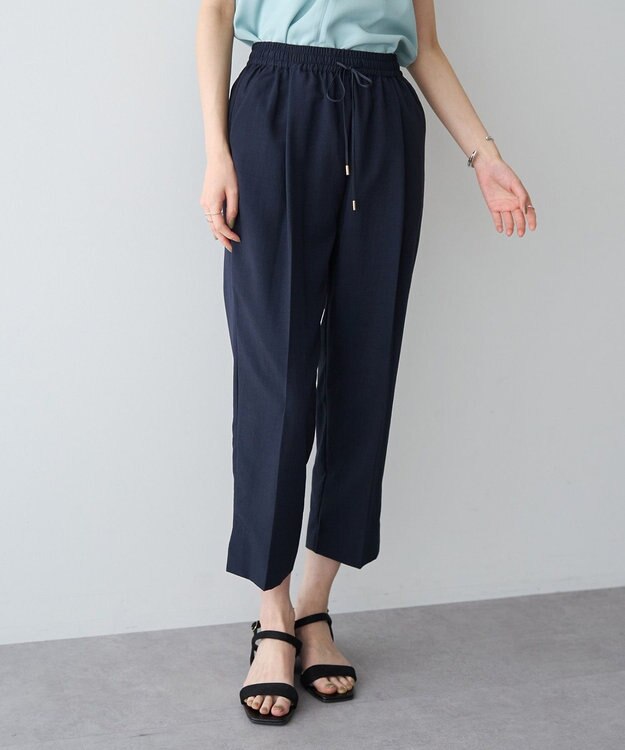 YECCA VECCA 【UVカット】サラサライージーテーパードパンツ Navy