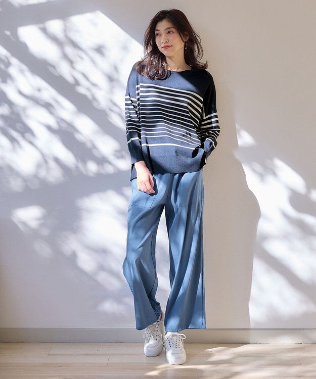 ANY L 【洗濯機可能/接触冷感/UVケア/イージーケア】清涼リラックスパンツ ブルー