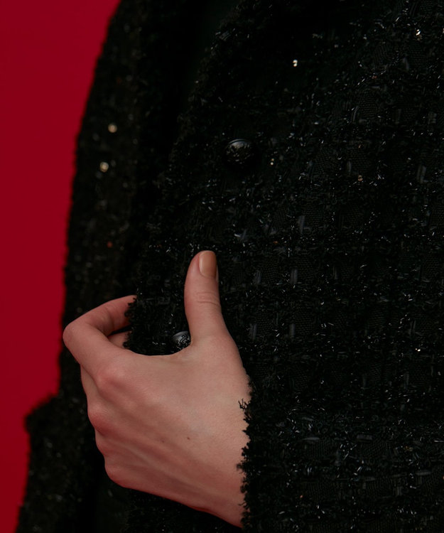 BEIGE， 【S-size】MONGE / ノーカラージャケット Black