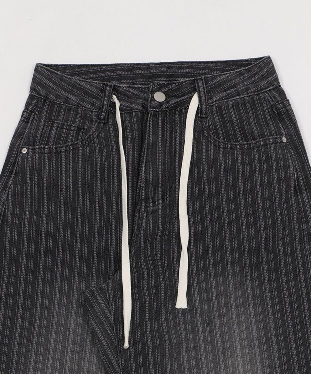 WEGO ドロストストライプブラストデニム ブラック