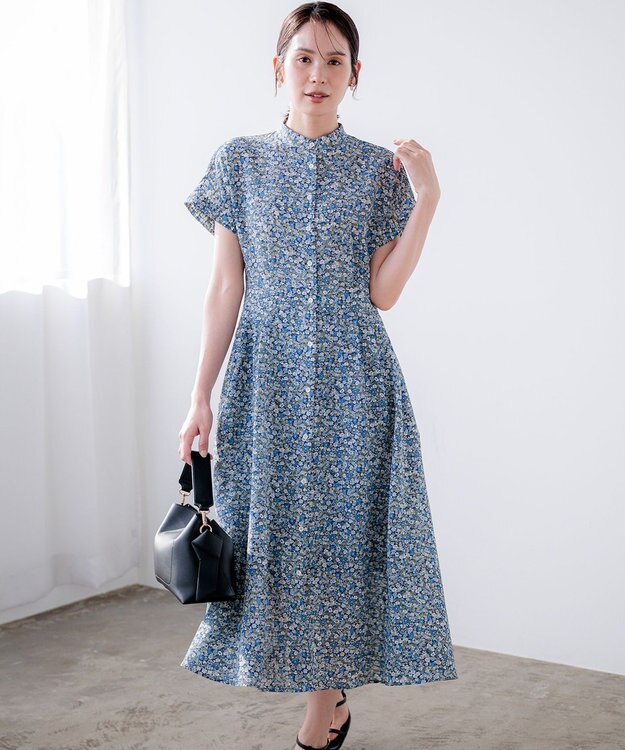 組曲 【先行予約】フラワーガーデンプリント ワンピース ブルー系5