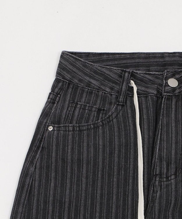 WEGO ドロストストライプブラストデニム ブラック