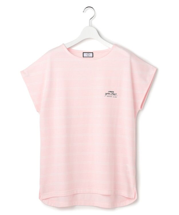 J.PRESS YORK STREET 【WOMEN】キャップスリーブ ボーダーTシャツ ピンク系1
