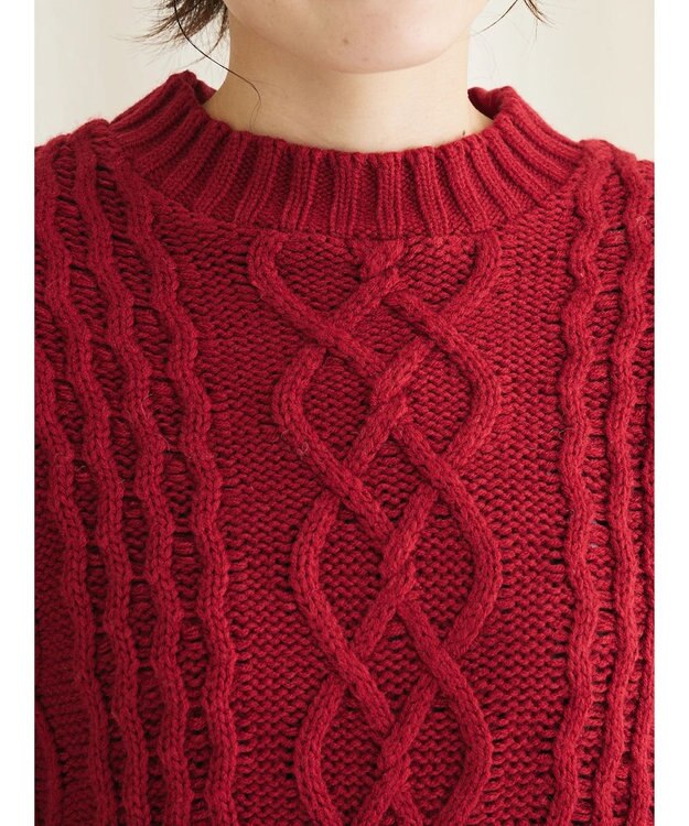 CRAFT STANDARD BOUTIQUE ケーブルニットドッキングスウェット Red