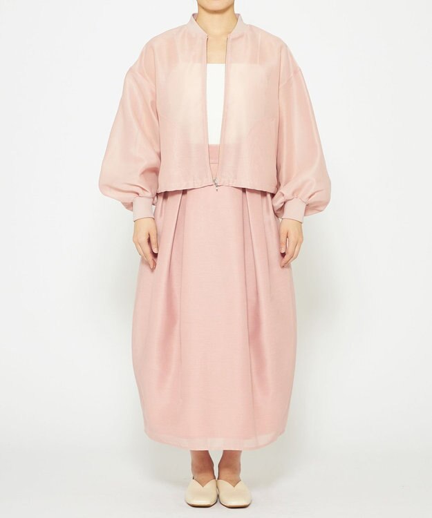 uncrave 【手洗い可】シャイニー シアー ブルゾン ピンク