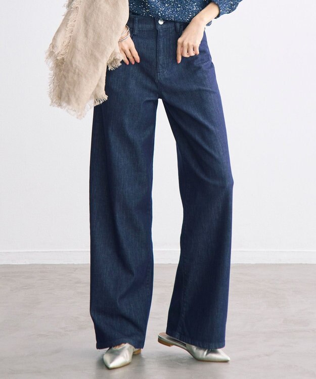 自由区 ウスカルデニムワイドストレート パンツ インディゴ