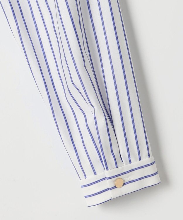 J.PRESS LADIES ストライプジャージー ピンタック カットソー オフベース系