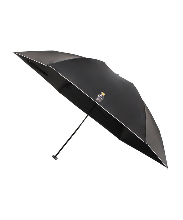 MOONBAT 【軽量】POLO RALPH LAUREN 遮光 晴雨兼用 折りたたみ日傘 無地 ポロベア ブラック