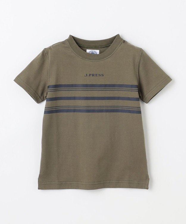 J.PRESS KIDS 【100-130cm】ボーダープリント Ｔシャツ オリーブ系