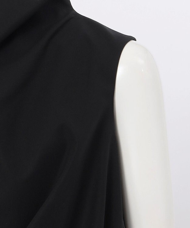 23区 L 【エステータ】コットンダブルクロス ノースリーブブラウス ブラック系