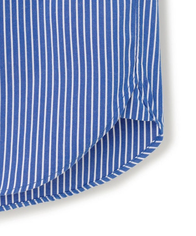 J.PRESS YORK STREET 【UNISEX】ストライプ バンドカラーシャツ ブルー系1