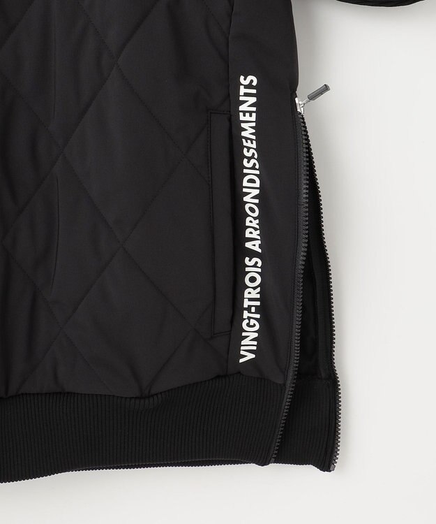 23区GOLF 【MEN】中綿キルトプルオーバー ブラック系