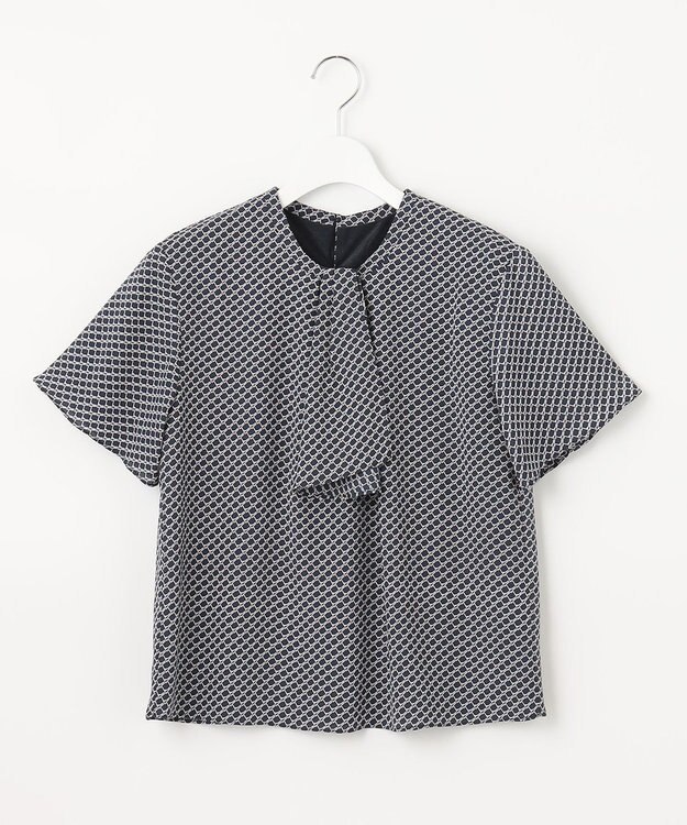 J.PRESS LADIES 【2WAY】幾何プリント ボウタイ カットソー ネイビー系5