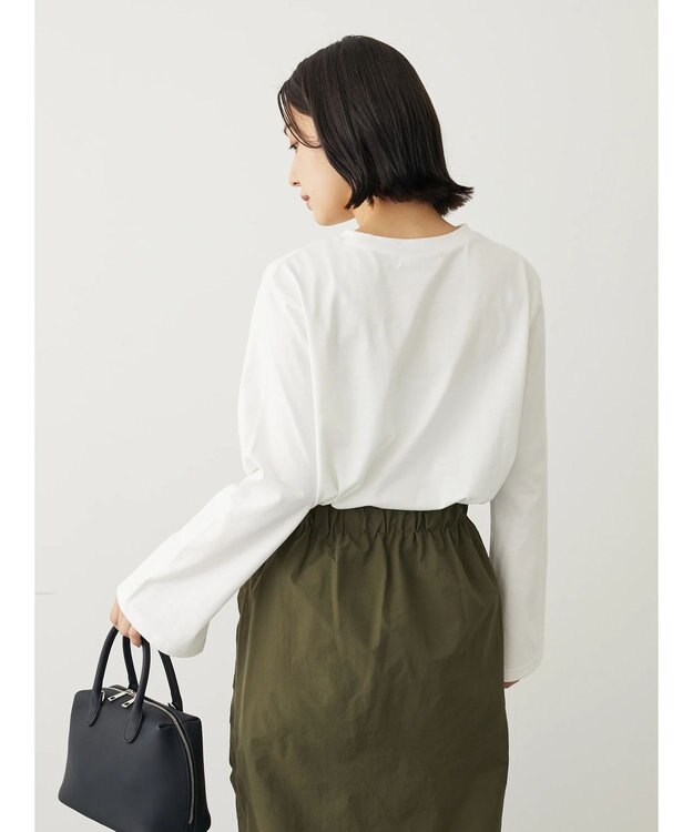 Green Parks ・Ｐｅｔｉｔ　Ｆｌｅｕｒ　ロゴｐｔフレアスリーブロンＴ Off White