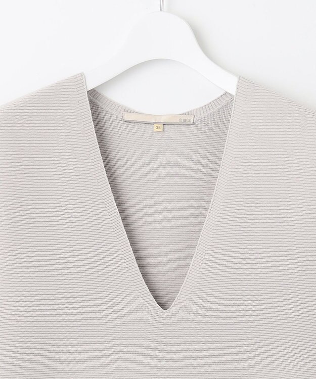 自由区 【洗える】コットンストレッチホールガーメント ベスト ライトグレー系