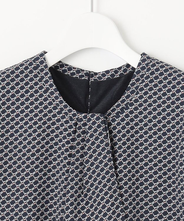 J.PRESS LADIES 【2WAY】幾何プリント ボウタイ カットソー ネイビー系5