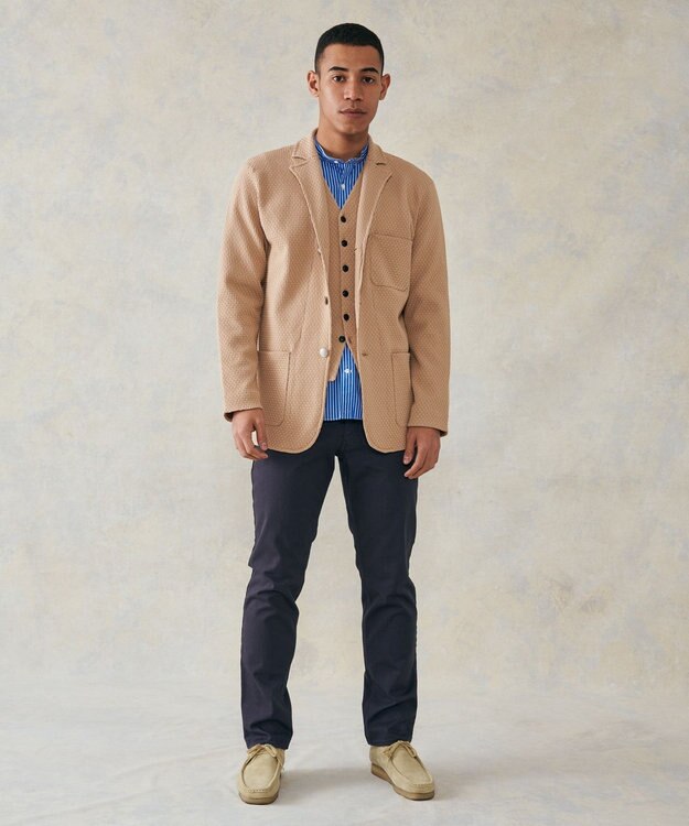 J.PRESS MEN ピケストレッチ スローンデニムス ネイビー系