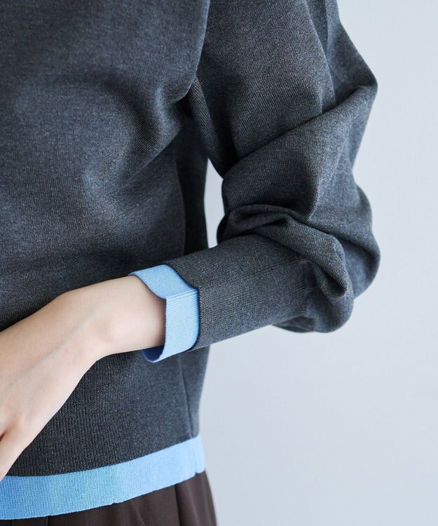 YECCA VECCA 2wayレイヤードクルーネックカーディガン Charcoal Gray