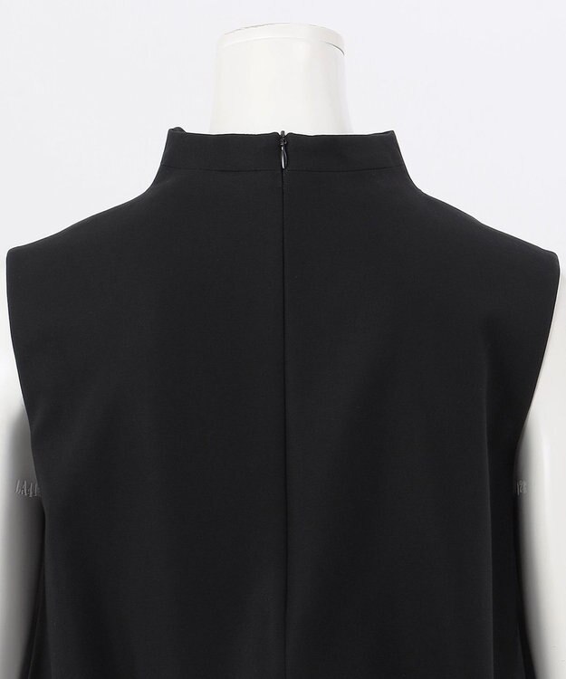 23区 L 【エステータ】コットンダブルクロス ノースリーブブラウス ブラック系