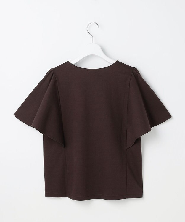 ANY SIS S 【シルクタッチさら魅せTシャツ】袖フレア プルオーバー ブラウン