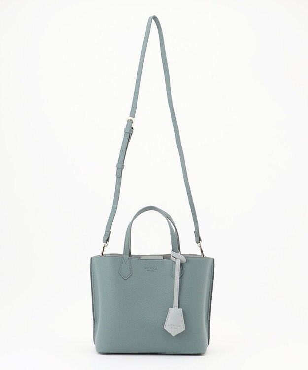 LA BAGAGERIE 【MONICA】バイカラーミディトートバッグ ダークブルー