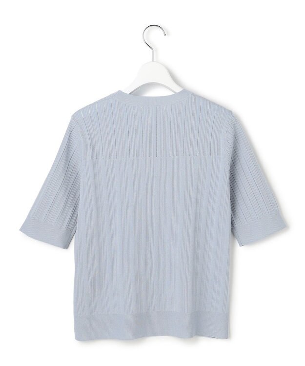 ICB L レースパターン ニット サックスグレー