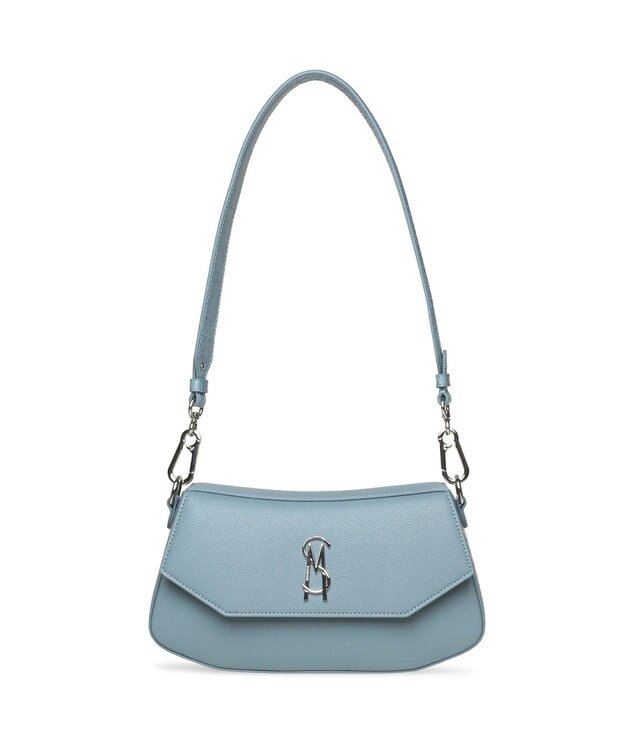 STEVE MADDEN BLYON-C ロゴフラップショルダーバッグ ブルー