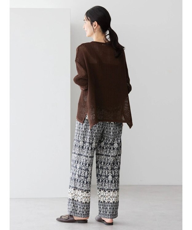 AMERICAN HOLIC 透かし編みメッシュニットプルオーバー Brown