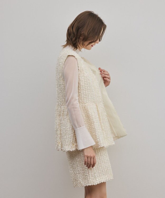 GRACE CONTINENTAL カットジャガードペプラムジレ キナリ