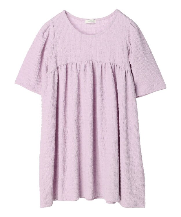 earth music&ecology ジャガードギャザーチュニック Light Purple