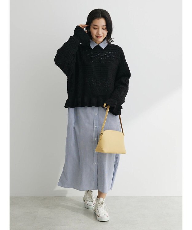 Green Parks アソートシャツワンピース Stripe Navy