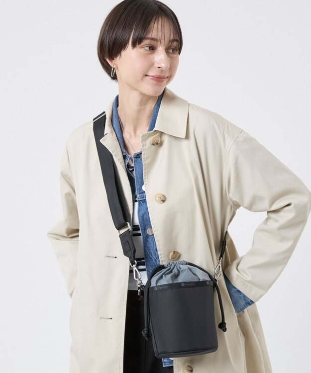 LeSportsac SM DRAWSTRING BUCKET/リサイクルドブラックJP リサイクルドブラックJP