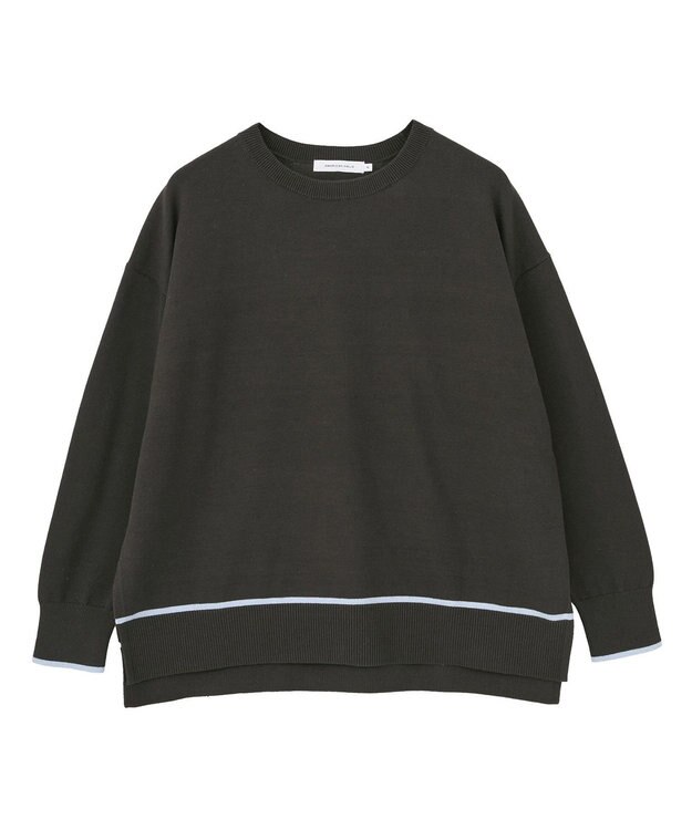 AMERICAN HOLIC バイカラークルーネックニットプルオーバー Brown