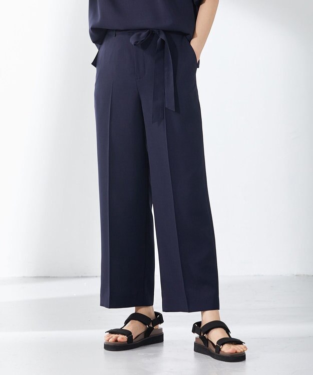 J.PRESS LADIES 【洗える・接触冷感】マルソースパンボイル パンツ ネイビー系