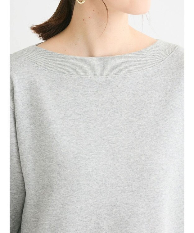 Green Parks ボートネックラメミニ裏毛プルオーバー Gray Mixture