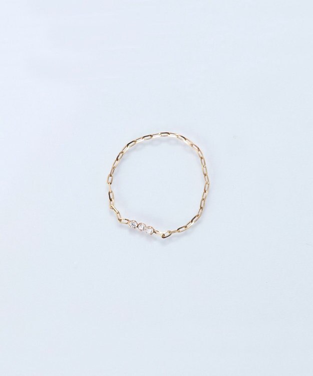 Phoebe 【K10】タイニービジューチェーンリング　ゴールド ゴールド