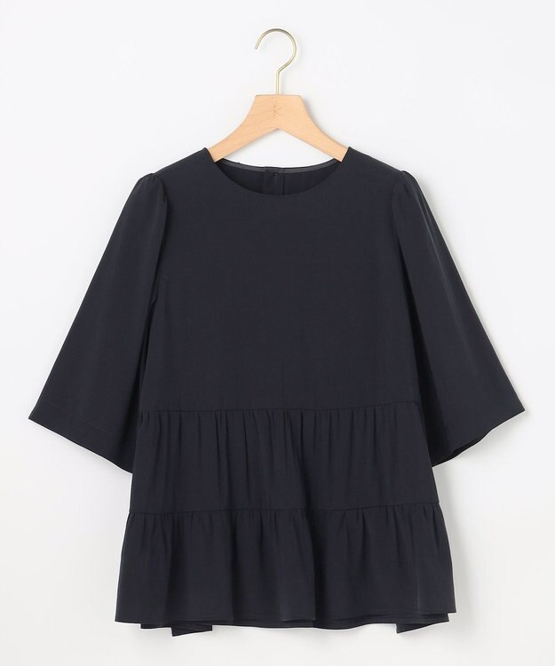 組曲 L 【先行予約】バウンディングシャーティング ブラウス ネイビー系