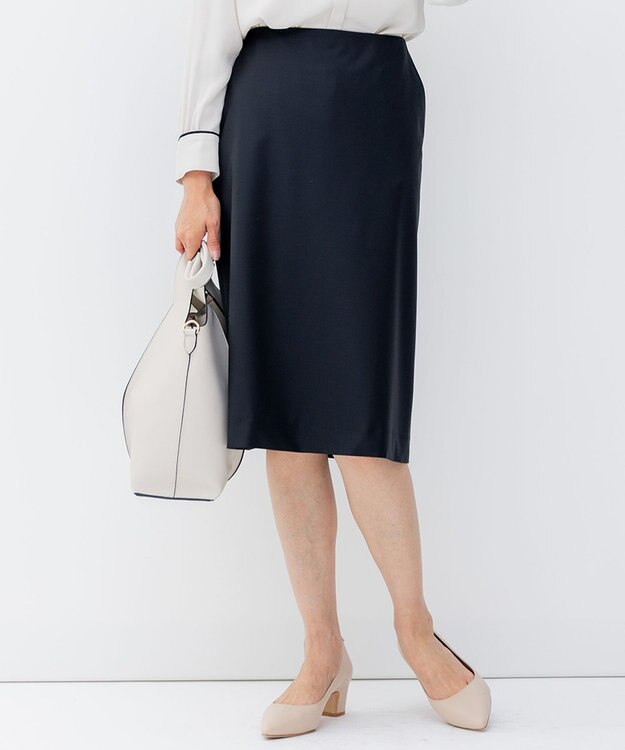 23区 ファインネスウール タイト スカート ブラック系