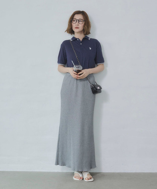WEGO 【26年春夏新カラー登場/ユニセックス着用ITEM/SMLサイズ展開】U.S. POLO ASSN.別注ラインポロシャツ 柄2