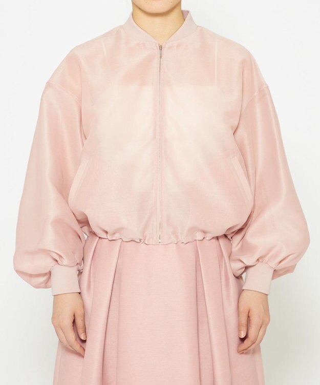 uncrave 【手洗い可】シャイニー シアー ブルゾン ピンク