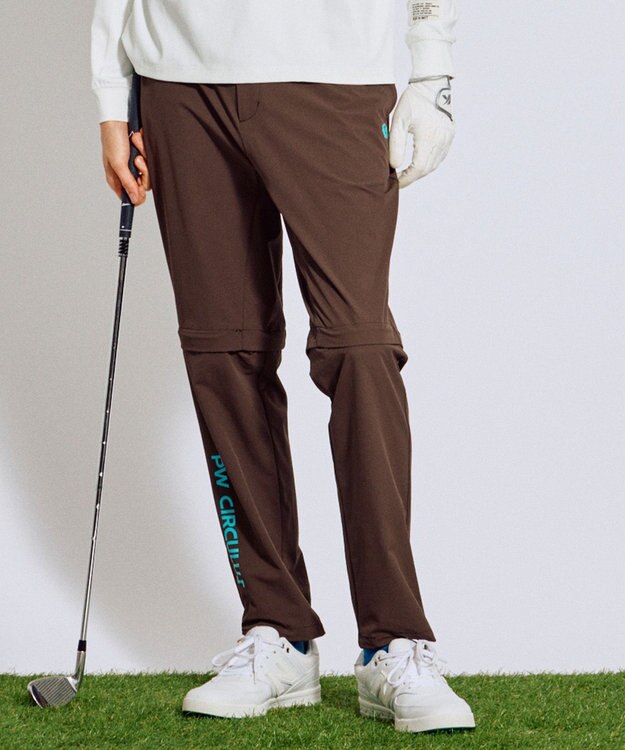 PW CIRCULUS 【ストレッチ素材】【MEN】2WAY デタッチャブルパンツ ゴルフ ダークブラウン系